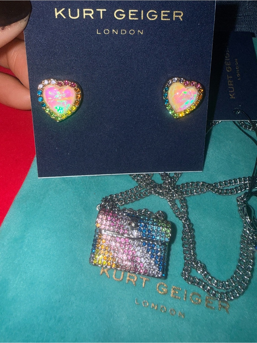 Kurt Geiger (2) Stud Earrings & Necklace
